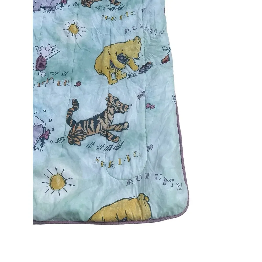 Vintage Classic Pooh Comforter Queen Reversible Four Seasons With Pillow Case